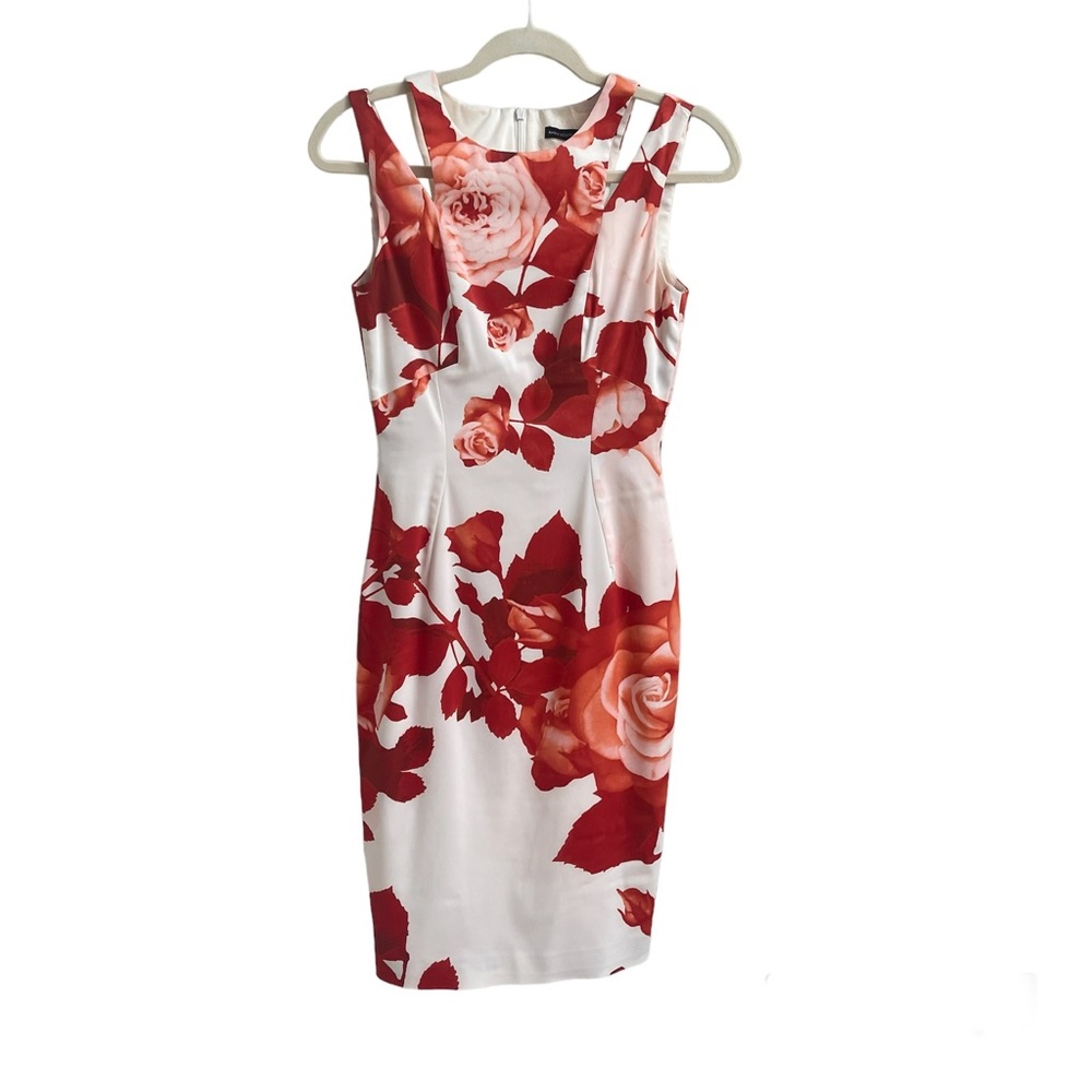 Karen Millen Roses Floral Print Sleeveless Sheath Dress US 6